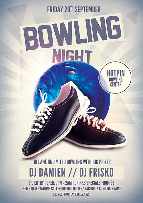 Bowling Night Flyer Template