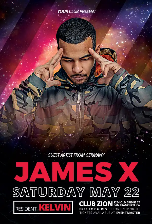 Club DJ Music Party Free Flyer Template