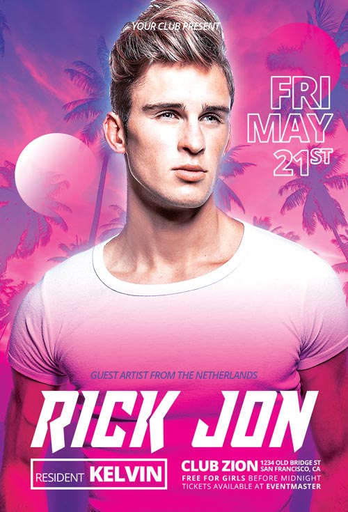 Club DJ Party Free Flyer Template