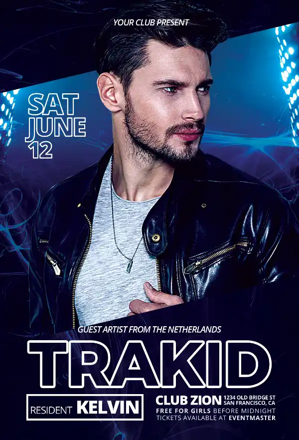Electro Club DJ Free Flyer Template