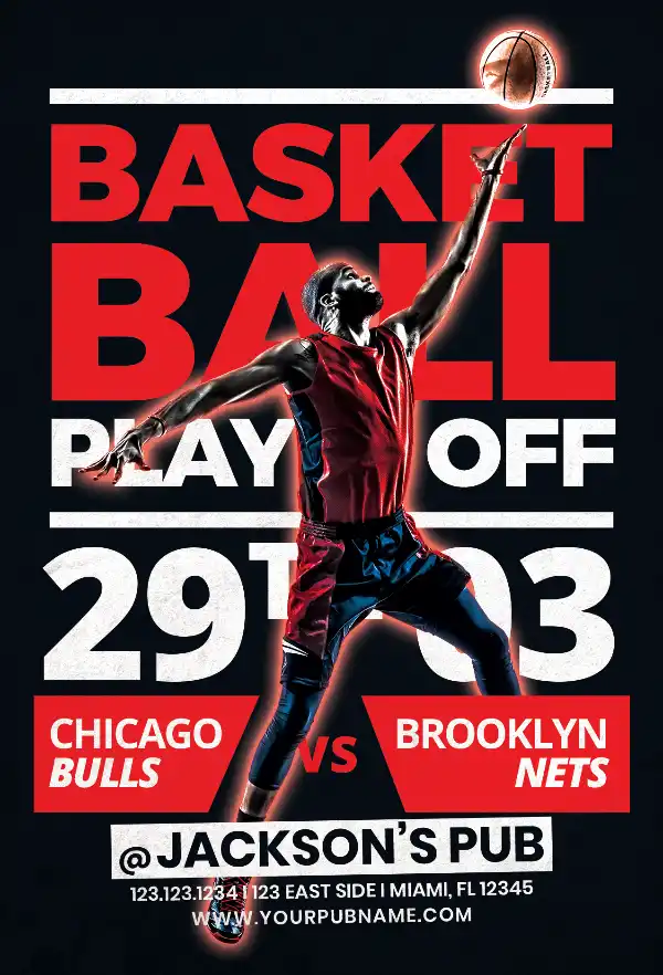 Free Basketball Playoffs Flyer Template