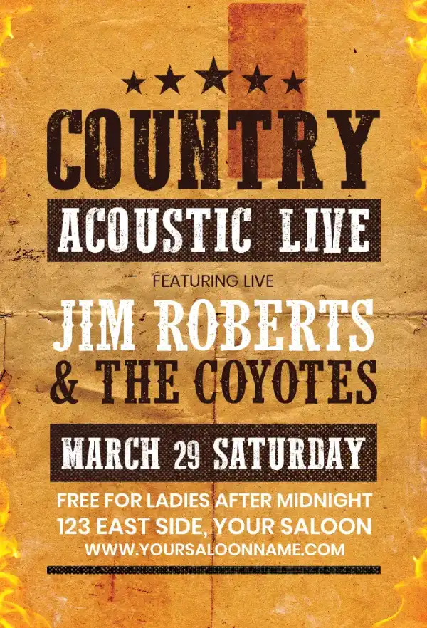 Free Country Music Flyer Template