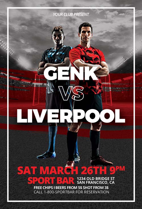 Free Euro Soccer Game Flyer Template