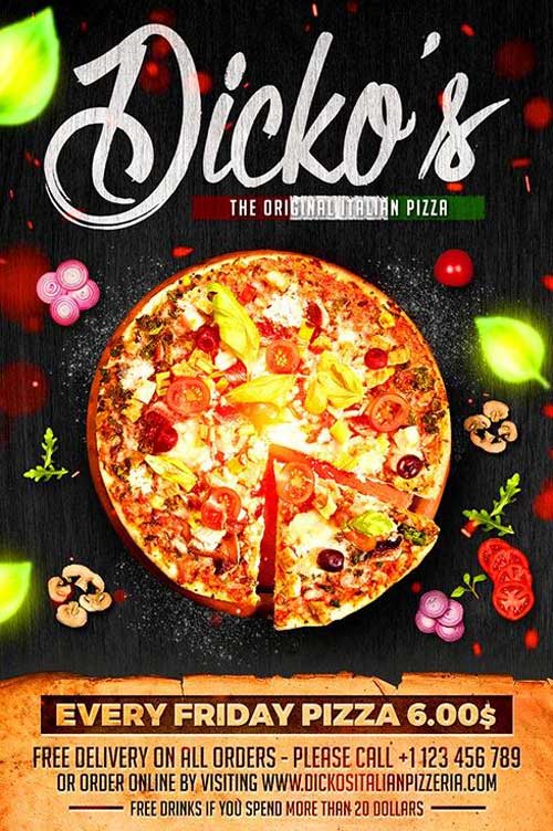 Italian Pizza Restaurant Flyer Template