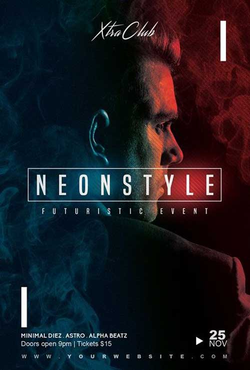 Neon Style Flyer Template