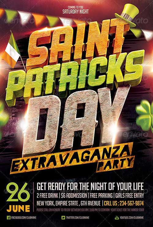 Saint Patricks Day Club Flyer PSD Template