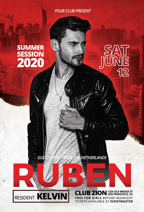 Club DJ Free Flyer Template