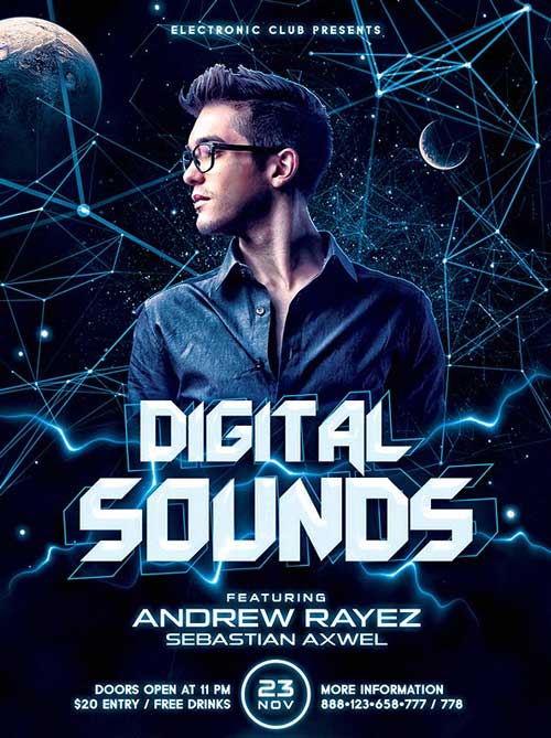 Electro Concert DJ Flyer Template