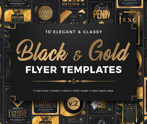 Elegant and Classy Gold Flyers Bundle