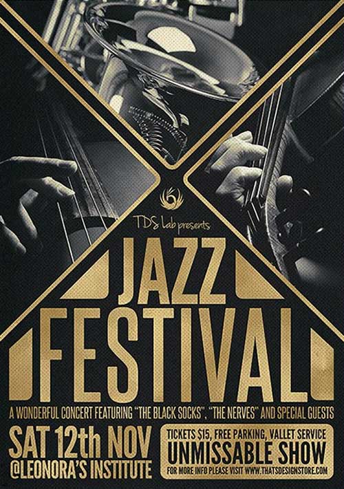Golden Jazz Flyer Template