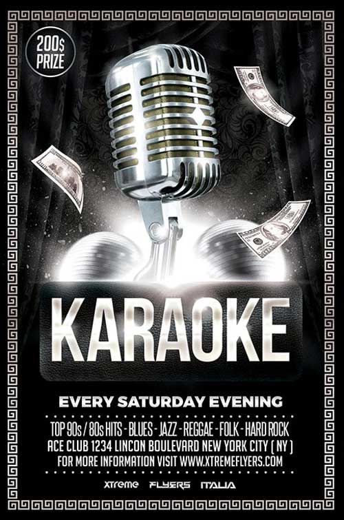 Karaoke Party Flyer Template