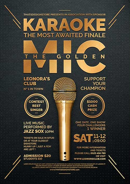 Karaoke Party Flyer Template