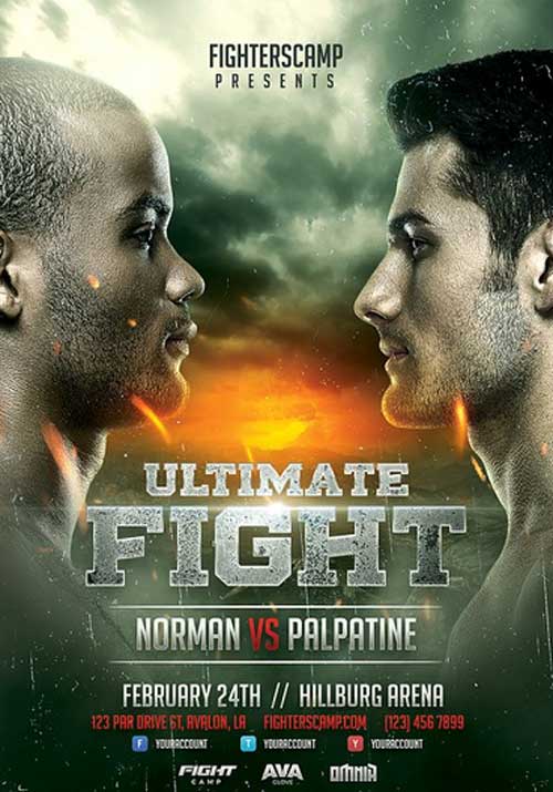 MMA Boxing Sport Flyer Template