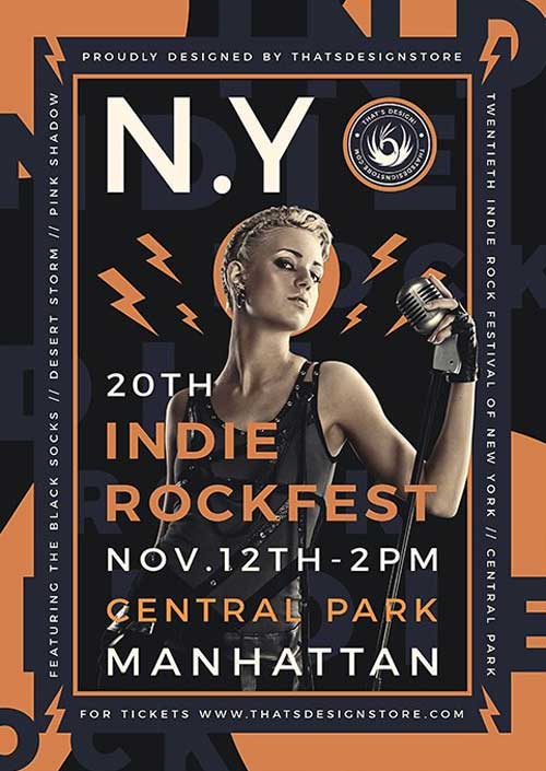 N.Y Indie Rock Flyer Template
