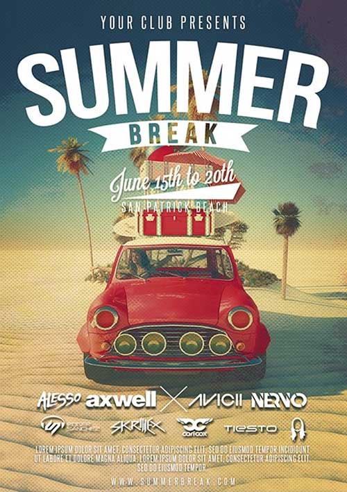 Summer Break Party Flyer Template