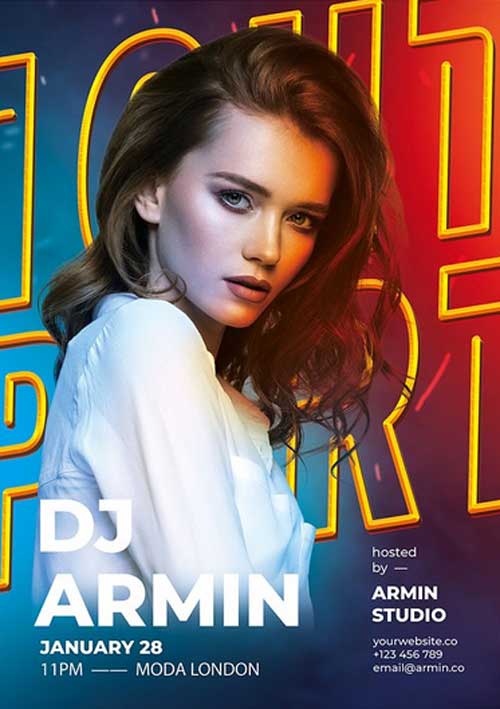 Dj Armin Design Flyer Templates