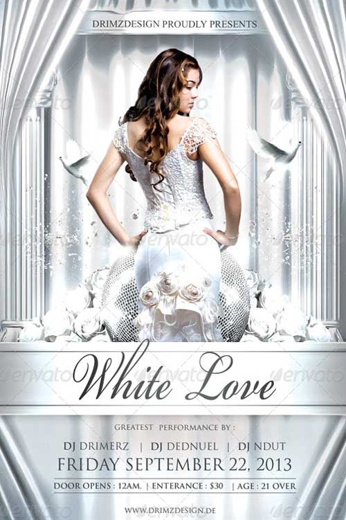 Elegant White Party Flyer Template