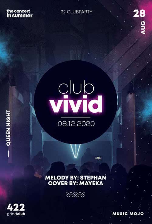 Free Club Vivid PSD Flyer Template
