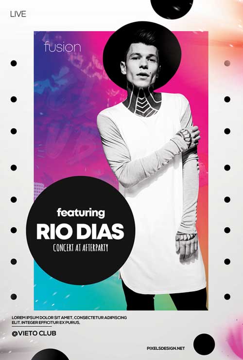 Free Concert Abstract PSD Flyer Template