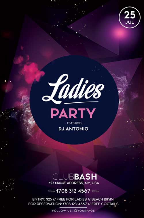 Ladies Party Free PSD Flyer Template