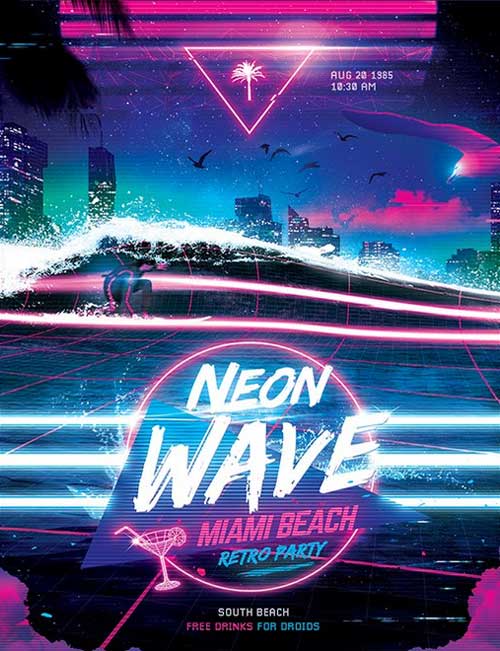 Neon Synthwave Flyer Templates