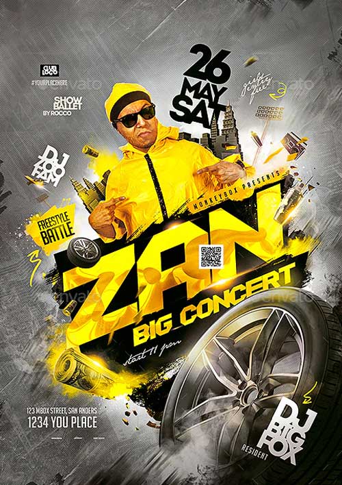Rap Concert Flyer Template