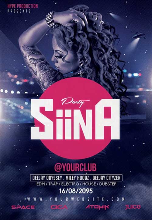 Siina Futuristic Club Flyer Templates