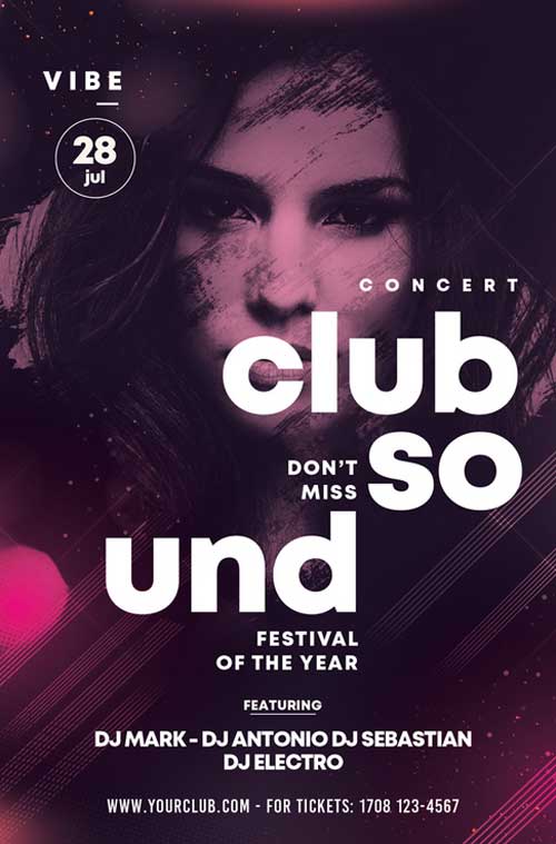 Sound Festival Free PSD Flyer Template