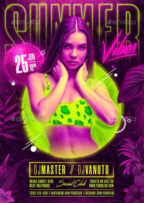 Summer Vibes Party Flyer Template