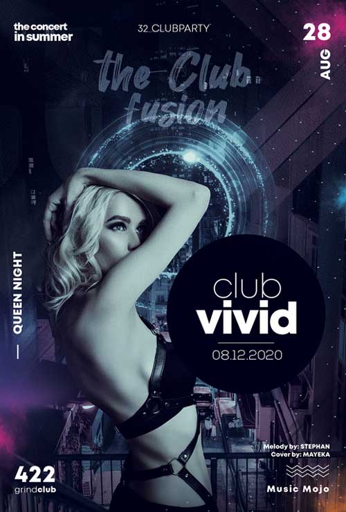 Vivid Free PSD Club Flyer Template