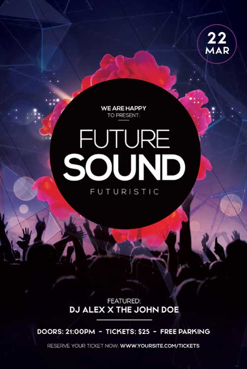 Futuristic EDM Free PSD Flyer Template