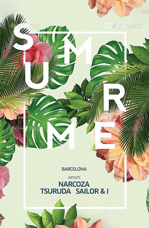 Summer Exotic Party Flyer Template