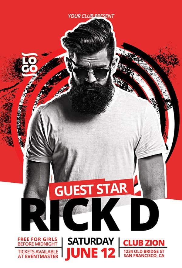 Club DJ Artist Free Flyer Template