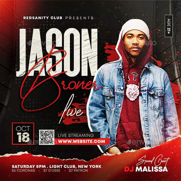 DJ Concert Flyer and Instagram Template
