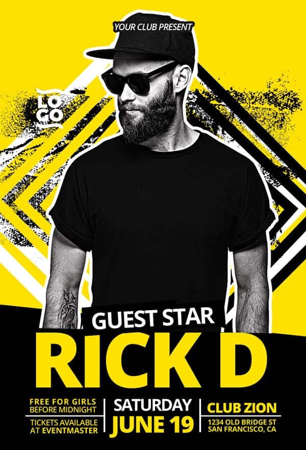 DJ Event Free PSD Flyer Template