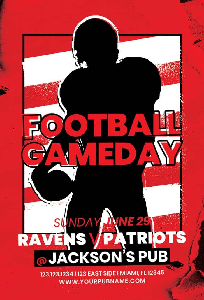 Free American Football PSD Flyer Template