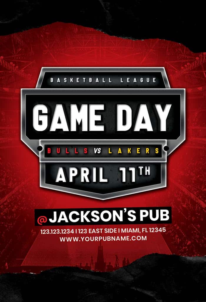 Free Basketball Game Flyer Template