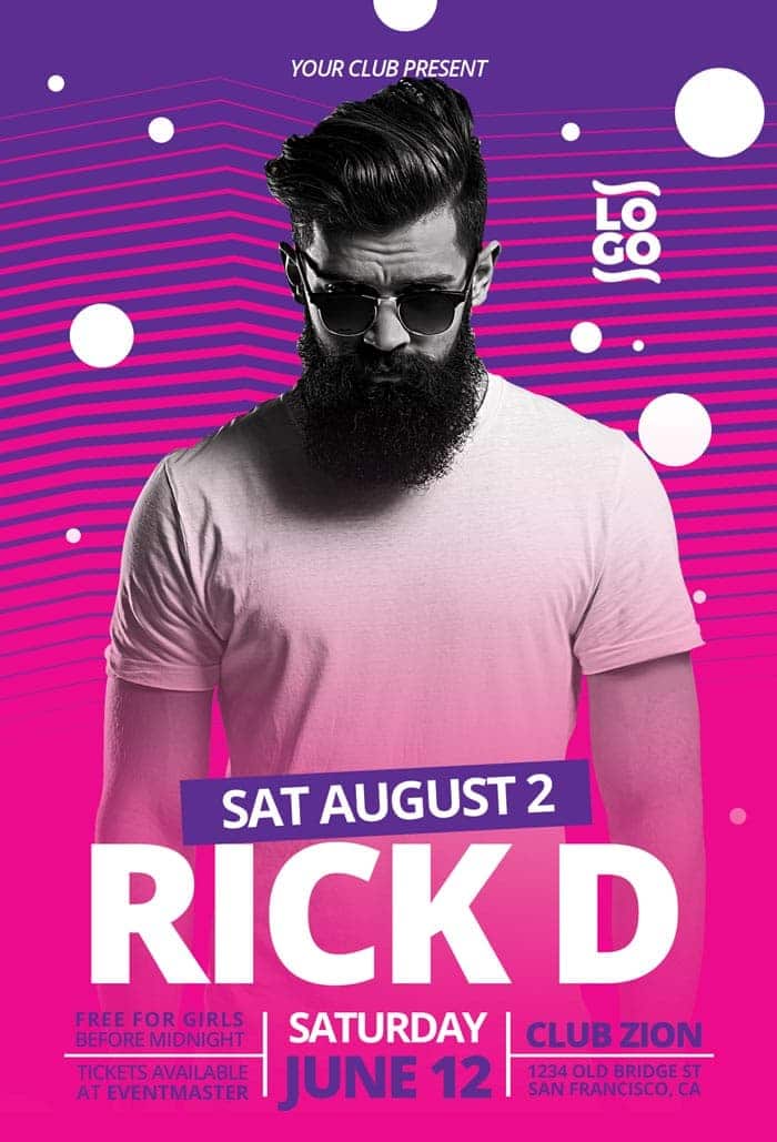 Free DJ Party Event Flyer Template
