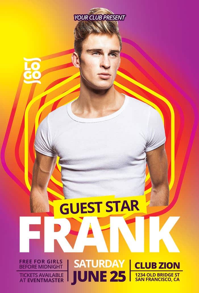Free Guest DJ Party Flyer Template