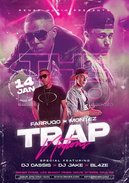 Hip Hop DJ Flyer PSD Template