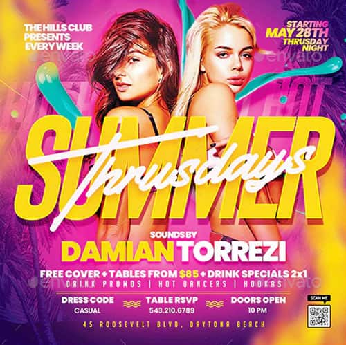 Summer Party Event PSD Flyer Template
