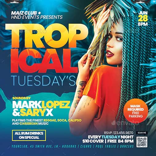 Tropical Summer Party Flyer Template