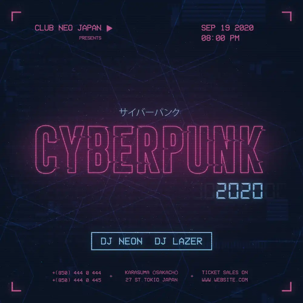 Free Cyberpunk Club Instagram Template
