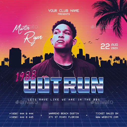 Retrowave Party Instagram Template