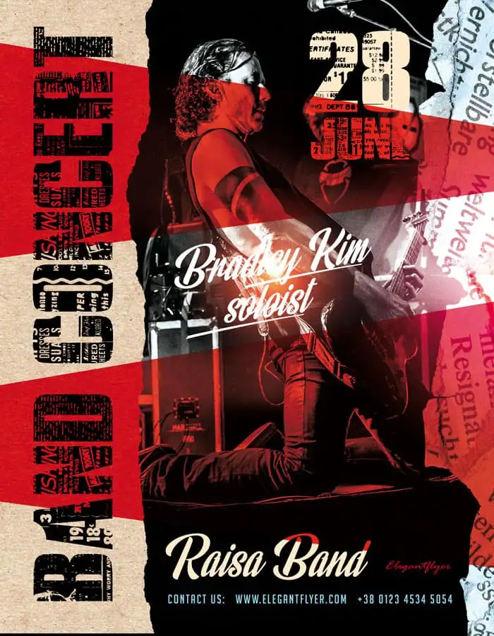 Free Band Concert Flyer PSD Template