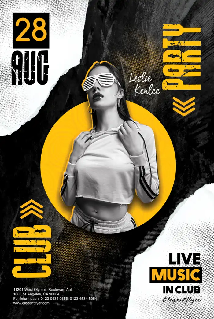 Free Club Music Party Poster Template