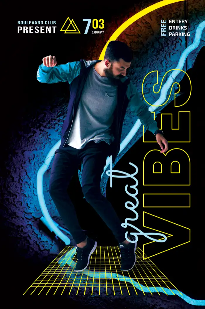 Free Club Vibes Poster Template
