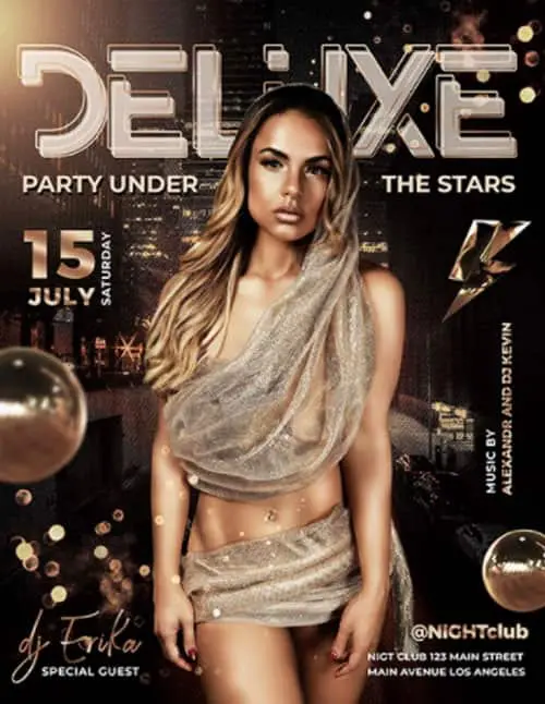Free Deluxe Night Party Flyer Template