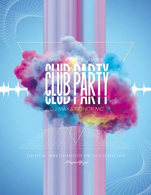 Free Minimal Club Party Flyer Template