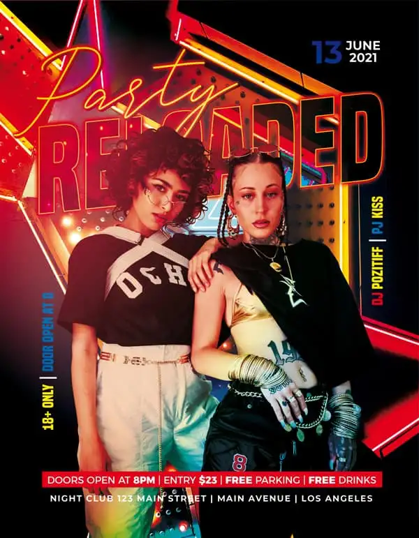 Free Reloaded Party Flyer PSD Template